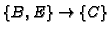 $\{B,E\} \rightarrow \{C\}$