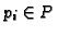 $p_i \in P$