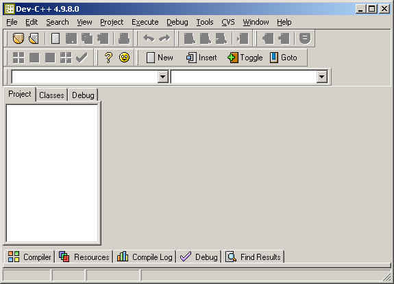 Start Dev-C++. The program is probably under C:Dev-Cpp directory, and the program is devcpp.exe. You will see an opening screen similar to the following.