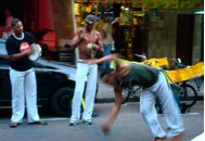 Vibrant cultural street dancing... capoeira